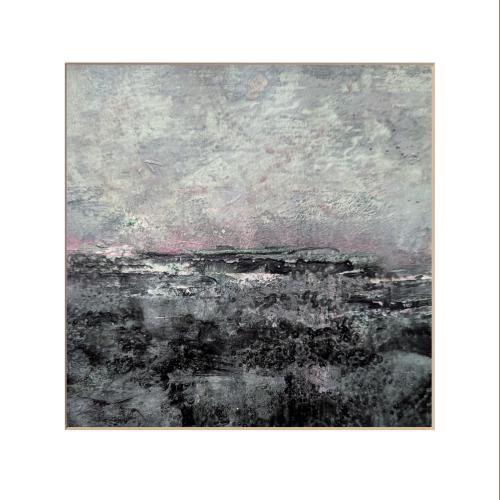 Paysage N° 13 / 20x20cm gouache sur papier marouflé sur toile