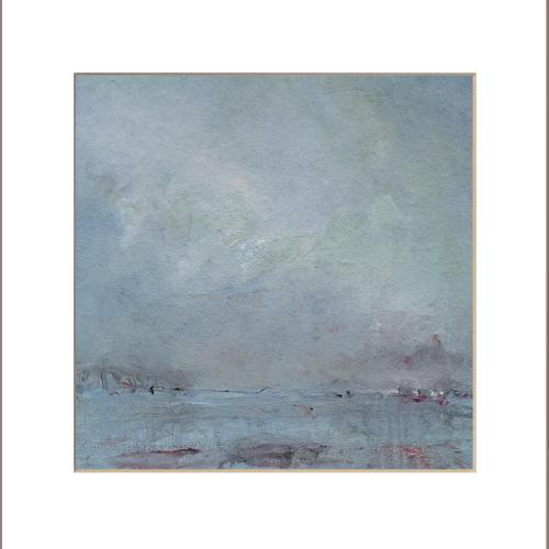 Paysage N° 20 / 20x20cm gouache sur papier marouflé sur toile