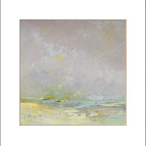 Paysage N° 21 / 20x20cm gouache sur papier marouflé sur toile
