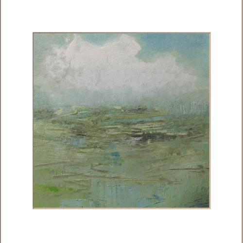 Paysage N° 26 / 20x20cm gouache sur papier marouflé sur toile