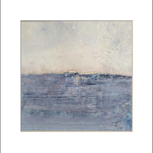 Paysage N° 5 / 20x20cm gouache sur papier marouflé sur toile